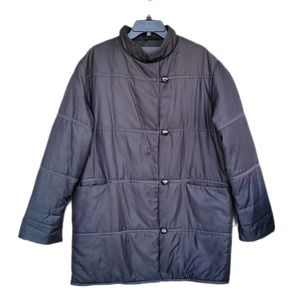 Bromley Collection Vintage 90s Dark Grey Mock Neck Boxy Puffer Coat sz L